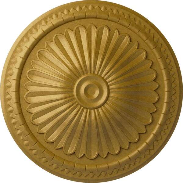 Ekena Millwork Alexa Ceiling Medallion (Fits Canopies up to 3"), Hand-Painted Pharaohs Gold, 15"OD x 1 3/4"P CM14AXPGS - main